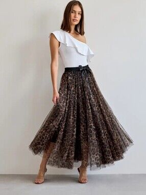 NWT CHOKLATE PARIS (France) Leopard Print Tulle Skirt